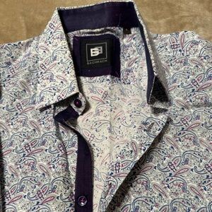 Bachrach Paisley Shirt with Purple Details